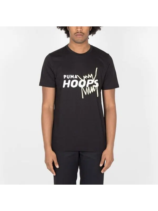 Футболка back p short sleeve men's basketball tee 'black white' Puma — изображение 3 из 4, черный/белый