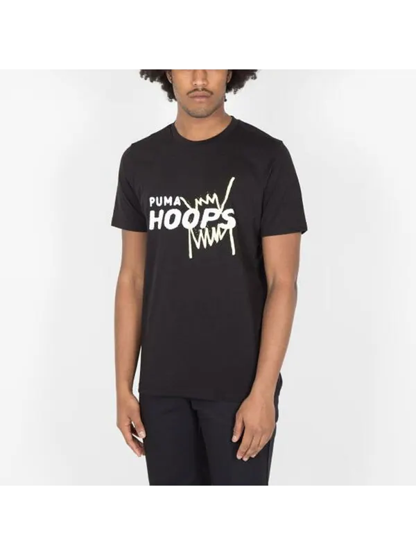Футболка back p short sleeve men's basketball tee 'black white' Puma — изображение 4 из 4, черный/белый