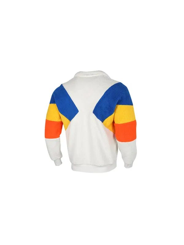 Куртка retro block sherpa stand collar colorblock lamb's wool casual jacket gray Puma — изображение 2 из 2, серый