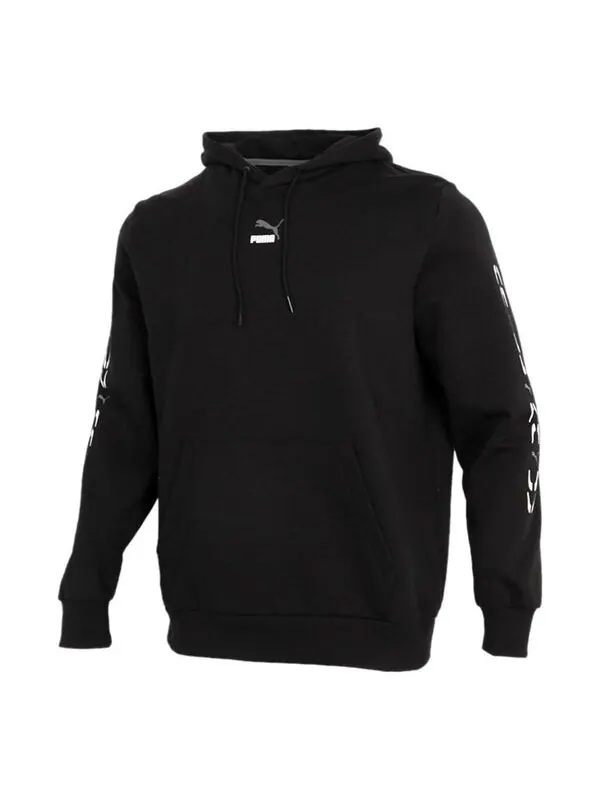 Толстовка graphic hoodie 'black white' Puma — изображение 1 из 4, черный/белый
