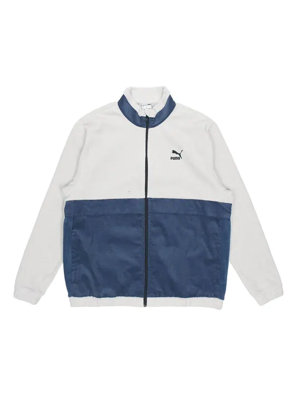 Куртка winter retro polar fleece splicing stand collar logo jacket light grey Puma — изображение 1 из 2, серый