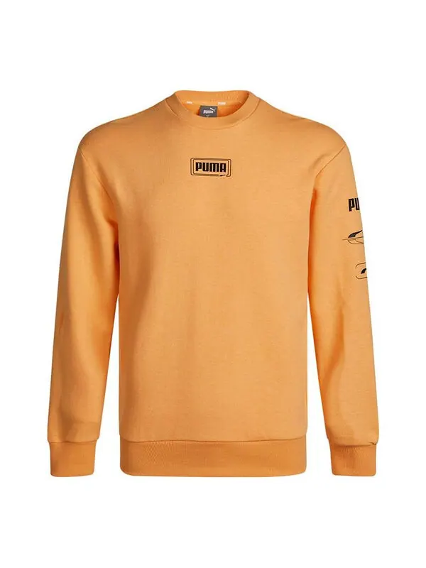 Свитер rebel crew long sleeve sweater 'orange black' Puma