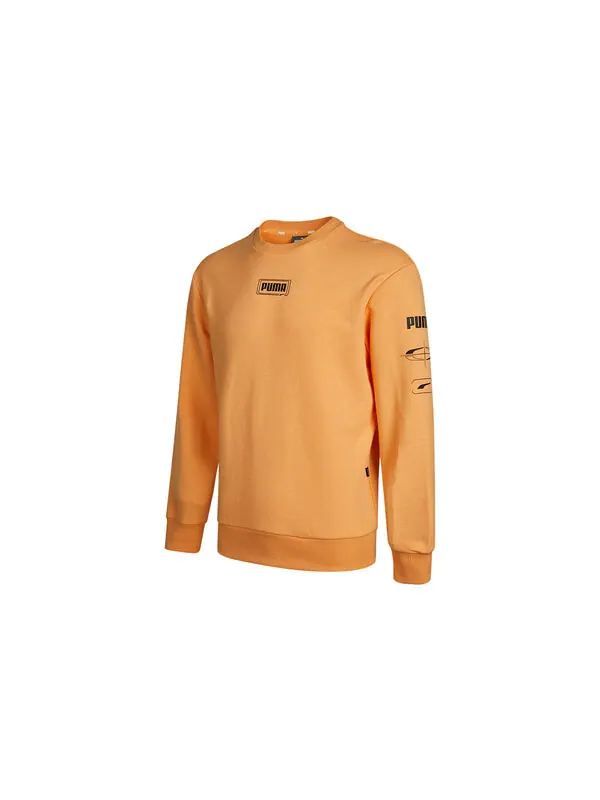 Свитер rebel crew long sleeve sweater 'orange black' Puma — изображение 3 из 3, оранжевый/черный
