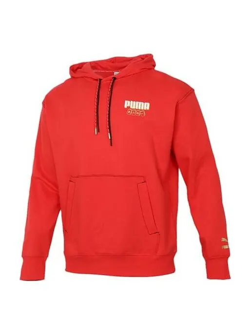 Толстовка yotox hoodie 'red white gold' Puma — изображение 1 из 4, красный/белый/золотистый