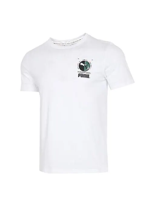 Футболка graffiti photo print short sleeve t-shirt 'white blue red' Puma — изображение 1 из 4, белый/синий/красный
