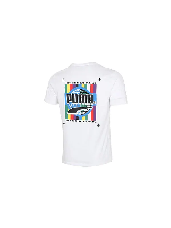 Футболка graffiti photo print short sleeve t-shirt 'white blue red' Puma — изображение 2 из 4, белый/синий/красный