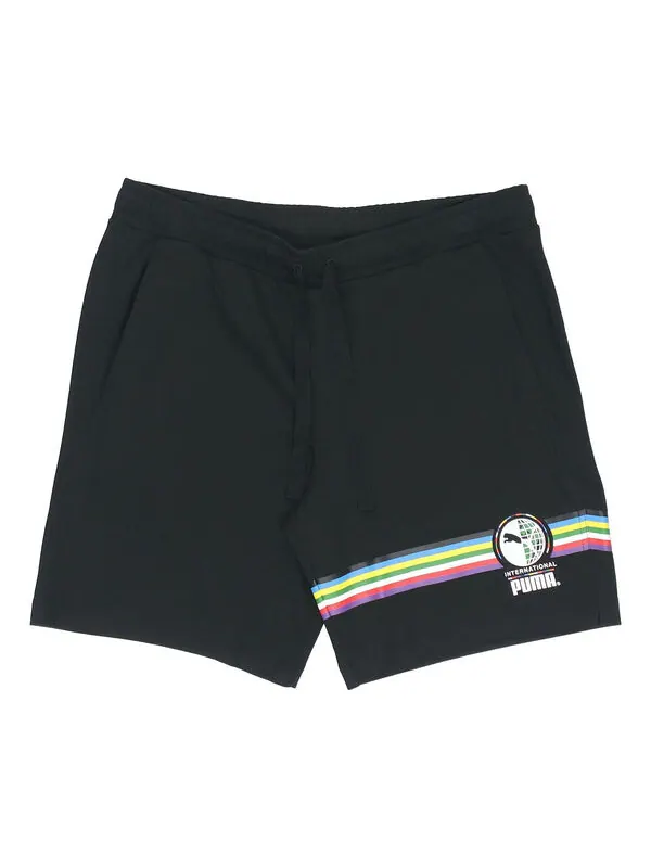Шорты intl graphic shorts 'black white' Puma — изображение 1 из 4, черный/белый