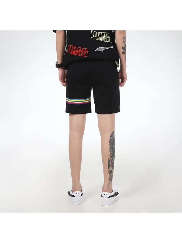 Шорты intl graphic shorts 'black white' Puma — изображение 4 из 4, черный/белый