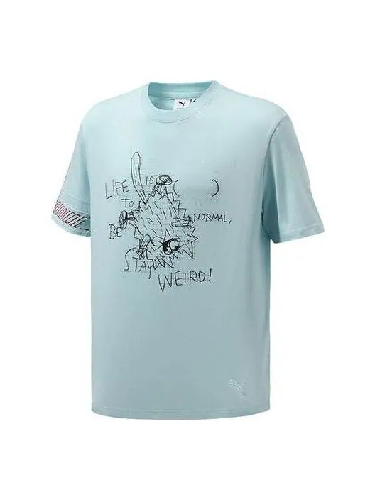 Футболка x michael lau graphic short t-shirt 'blue black' Puma — изображение 1 из 2, синий/черный