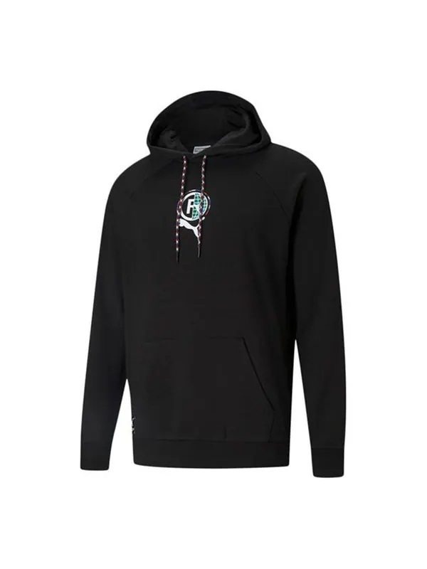 Толстовка international graphic hoodie 'black white' Puma — изображение 1 из 4, черный/белый