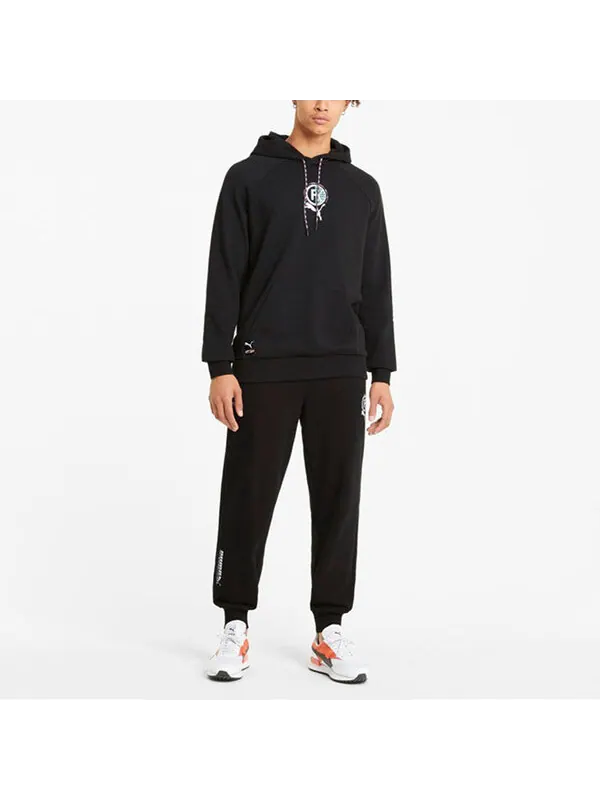 Толстовка international graphic hoodie 'black white' Puma — изображение 3 из 4, черный/белый