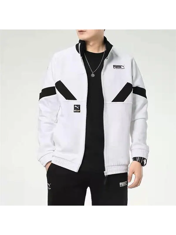Куртка casual sports knitted jacket men's white Puma — изображение 4 из 4, белый