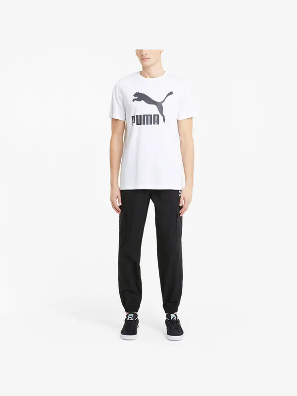 Брюки casual sweatpants 'black white' Puma — изображение 3 из 4, черный/белый