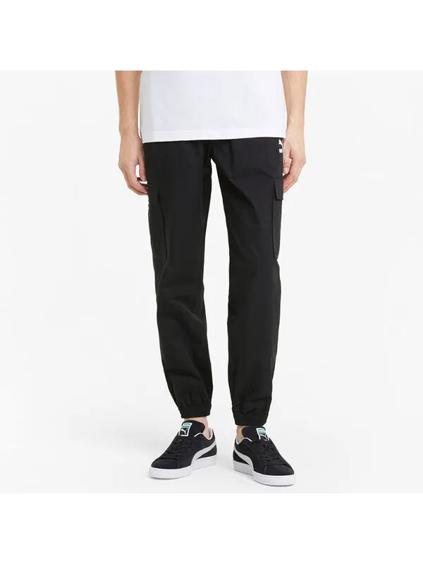 Брюки casual sweatpants 'black white' Puma — изображение 4 из 4, черный/белый