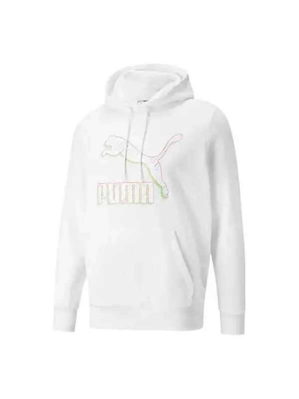 Толстовка essentials fleece hoodie 'white' Puma — изображение 1 из 4, белый
