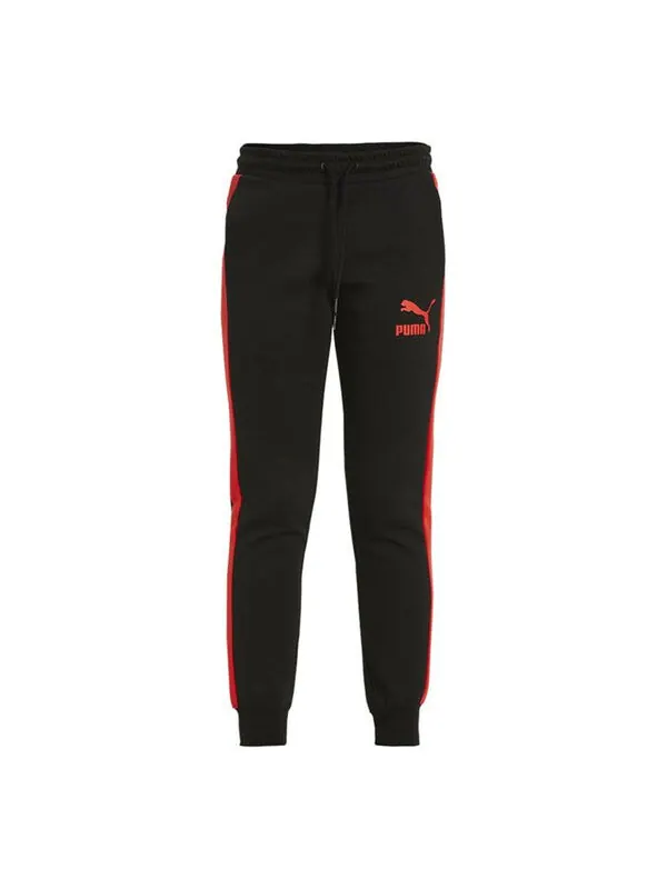 Брюки iconic t7 logo printed sweatpants men's black Puma — изображение 1 из 3, черный