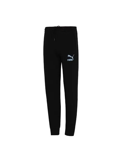 Брюки iconic t7 logo printing bundle feet sports pants black Puma — изображение 1 из 4, черный