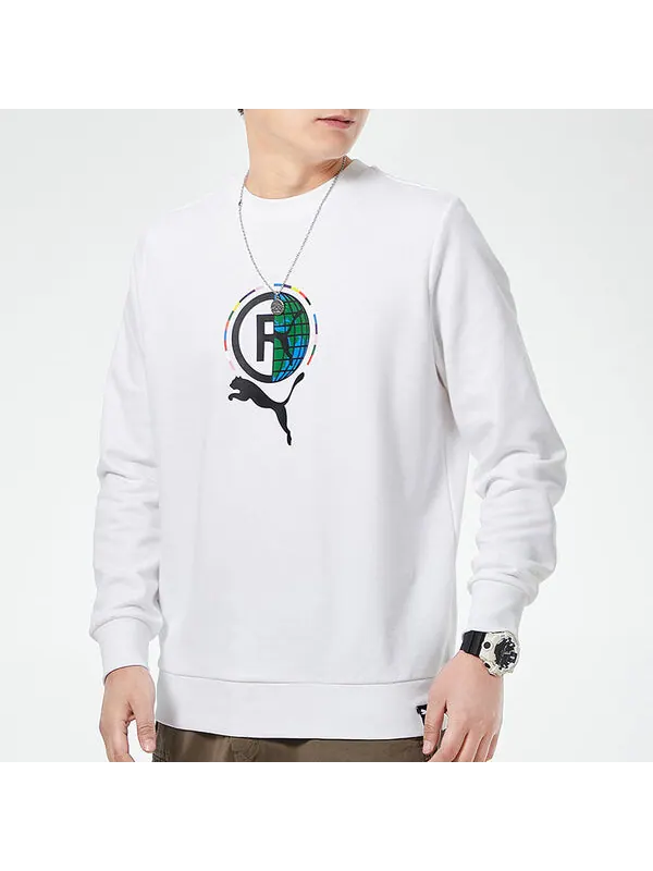 Свитер game graphic crewneck sweatshirt 'white black green' Puma — изображение 2 из 3, белый/черный/зеленый