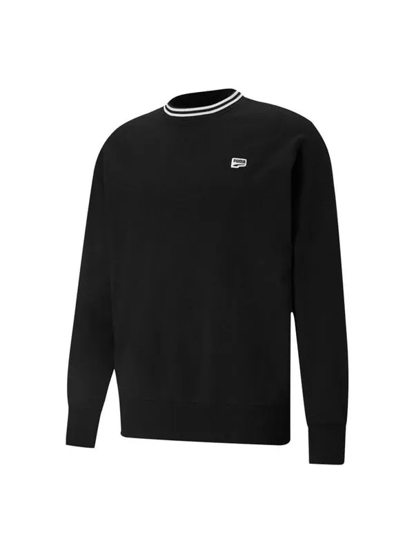 Свитер small logo crew neck sweatshirts 'black white' Puma