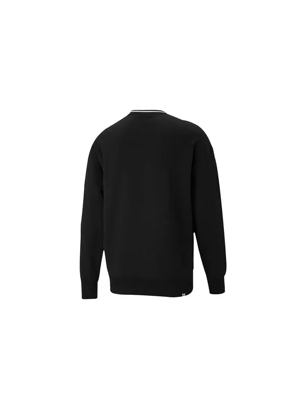 Свитер small logo crew neck sweatshirts 'black white' Puma — изображение 2 из 4, черный/белый