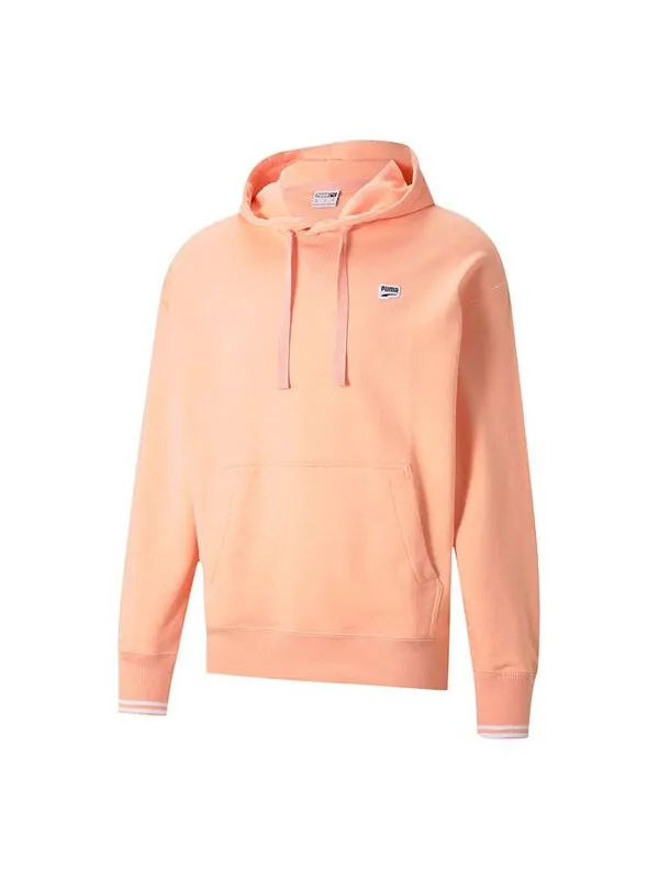 Толстовка downtown logo hoodie 'pink black white' Puma — изображение 1 из 4, розовый/черный/белый