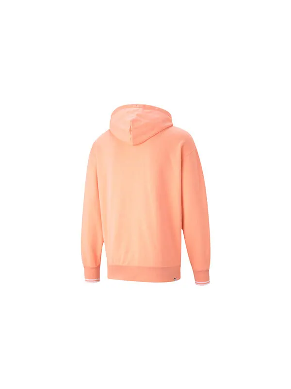 Толстовка downtown logo hoodie 'pink black white' Puma — изображение 2 из 4, розовый/черный/белый