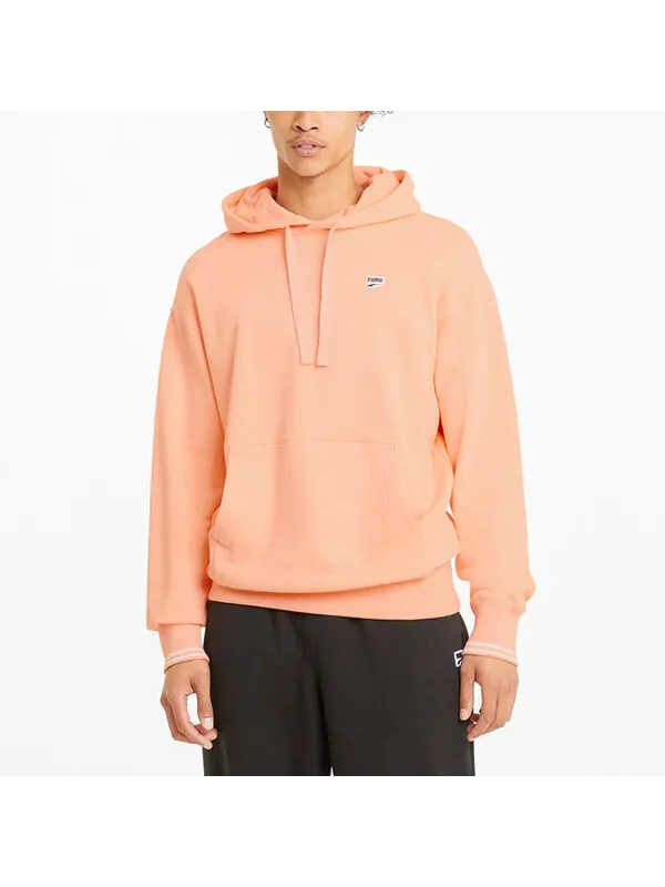 Толстовка downtown logo hoodie 'pink black white' Puma — изображение 4 из 4, розовый/черный/белый
