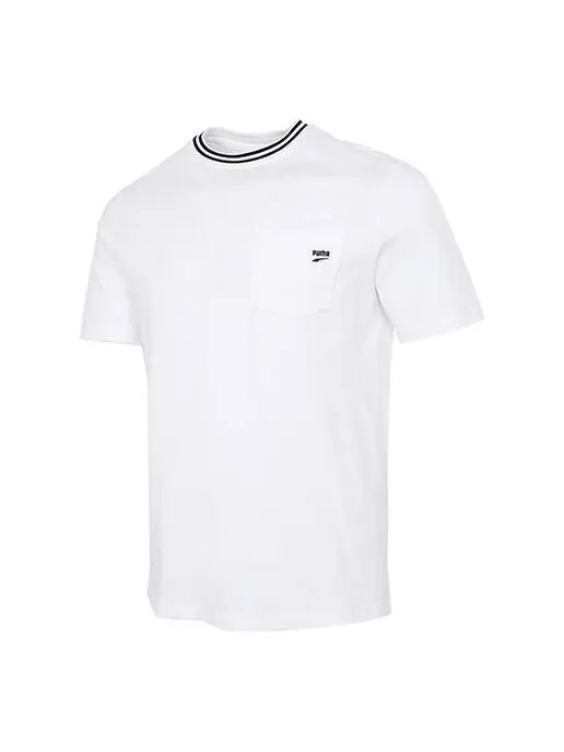 Футболка downtown pocket t-shirt 'white black' Puma — изображение 1 из 4, белый/черный