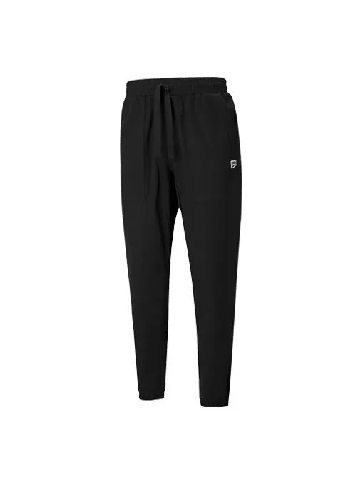 Брюки downtown small logo pants 'black white' Puma — изображение 1 из 2, черный/белый