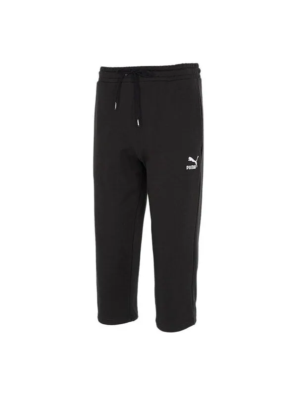 Брюки active woven 3/4 pants 'black white' Puma — изображение 1 из 1, черный/белый