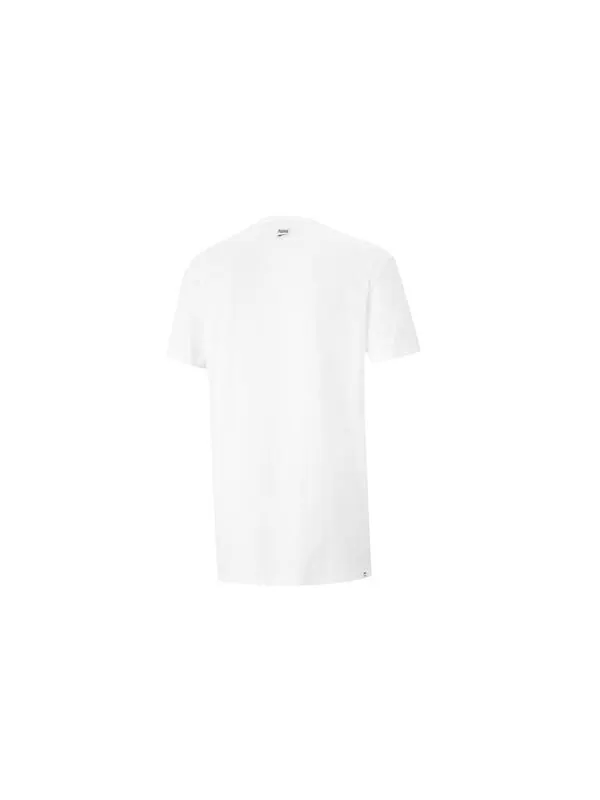 Футболка printed round neck t-shirt 'white green' Puma — изображение 2 из 2, белый/зеленый