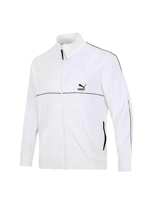 Куртка running training breathable sports stand collar logo jacket white Puma — изображение 1 из 2, белый