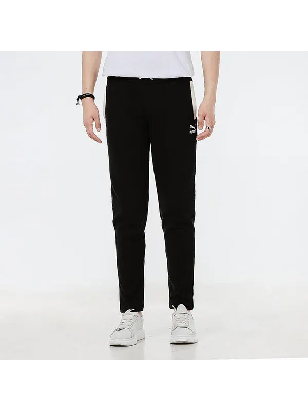 Брюки classics track pants 'black white' Puma — изображение 3 из 4, черный/белый