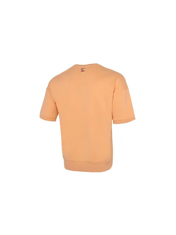Футболка logo essentials t-shirt 'orange white' Puma — изображение 2 из 4, оранжевый/белый