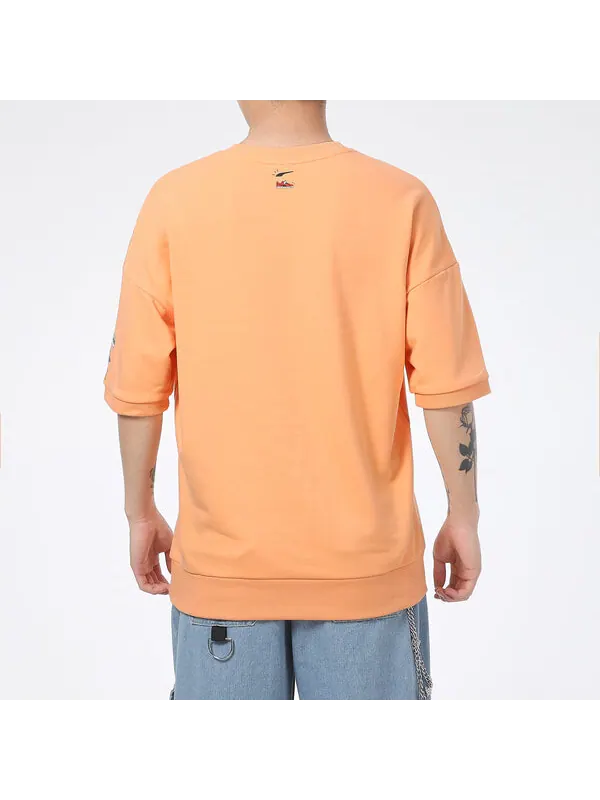 Футболка logo essentials t-shirt 'orange white' Puma — изображение 4 из 4, оранжевый/белый
