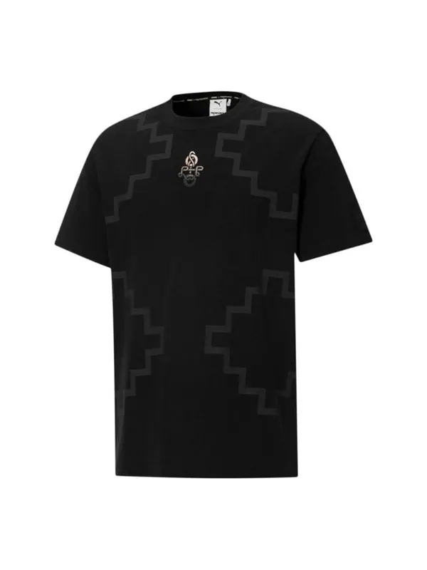Футболка x pronounce elevated tee crossover geometry pattern athleisure casual sports short sleeve black Puma, черный
