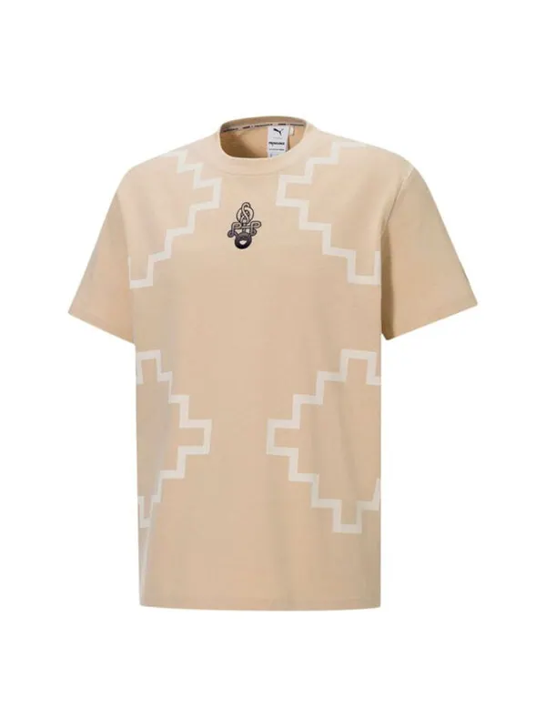 Футболка x pronounce elevated geometric patterns khaki Puma — изображение 1 из 4, хаки