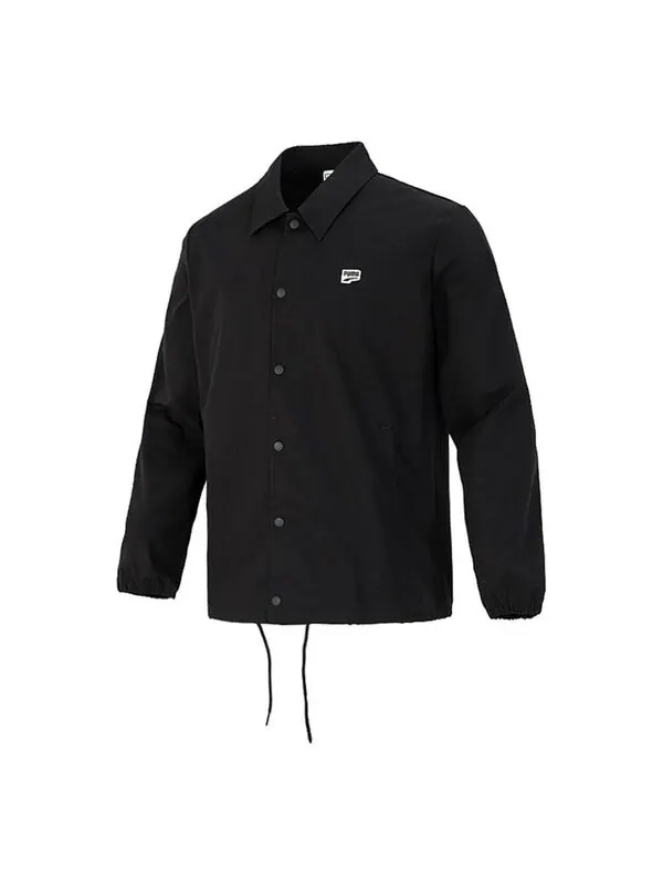 Куртка embroidered small label solid color logo sports woven jacket black Puma — изображение 1 из 2, черный