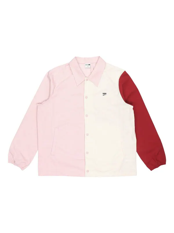 Куртка PUMA Embroidered Small Label Contrasting Colors Sports Woven Logo Jacket Pink — изображение 1 из 3, розовый