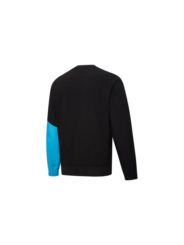 Свитер patched crew neck sweater 'black blue' Puma — изображение 2 из 2, черный/синий