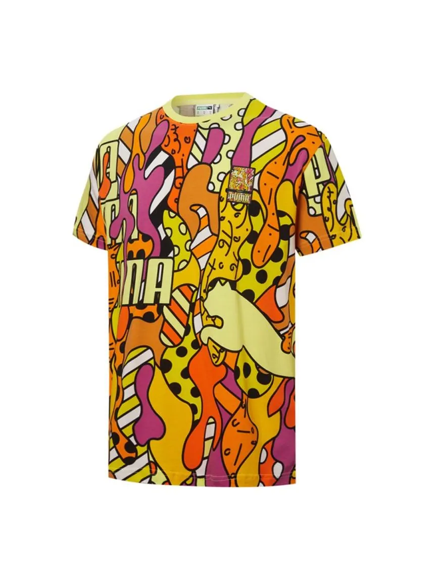 Футболка PUMA x BRITTO Aop Tee Sports Unisex Orange — изображение 1 из 2, оранжевый