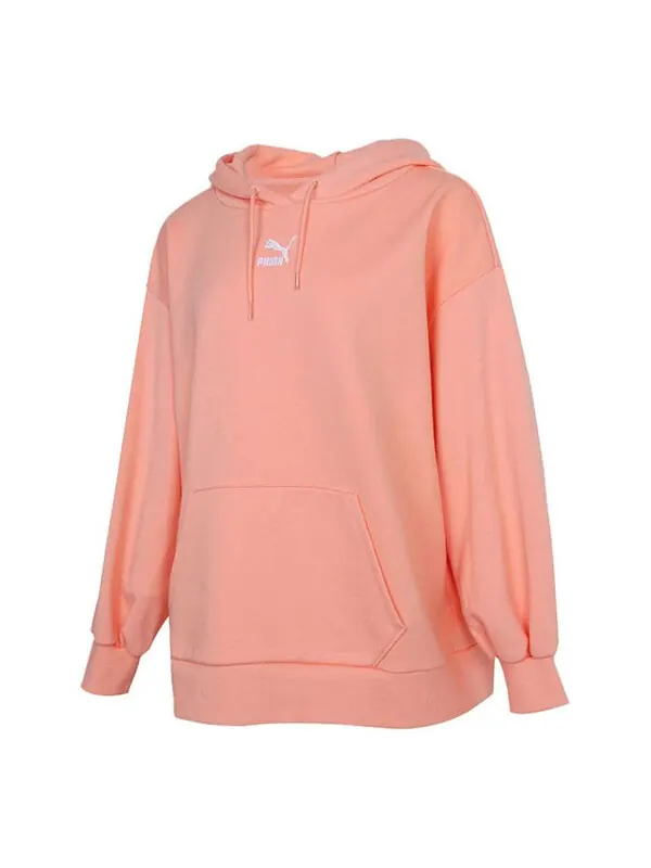 Толстовка classics oversized hoodie 'pink white' Puma — изображение 1 из 4, розовый/белый