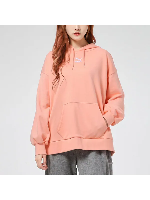 Толстовка classics oversized hoodie 'pink white' Puma — изображение 3 из 4, розовый/белый
