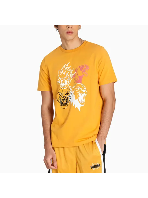 Футболка 4th quarter short sleeve t-shirt 'yellow' Puma — изображение 4 из 4