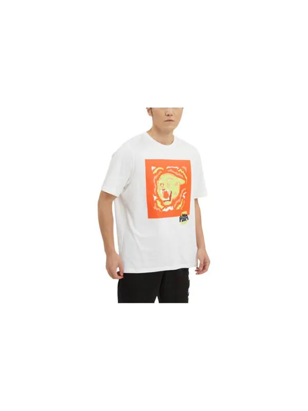 Футболка 4th quarter basketball t-shirt 'white' Puma — изображение 3 из 3, белый/желтый/оранжевый