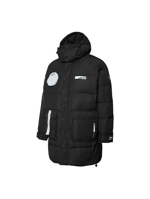Куртка x roaringwild long down jacket 'black' Puma — изображение 1 из 2, черный/белый