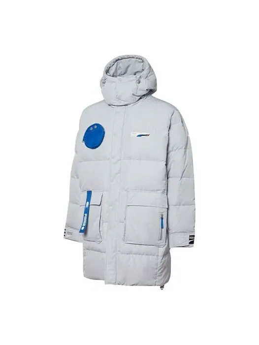 Куртка x roaringwild long down jacket 'white' Puma — изображение 1 из 2, белый/синий
