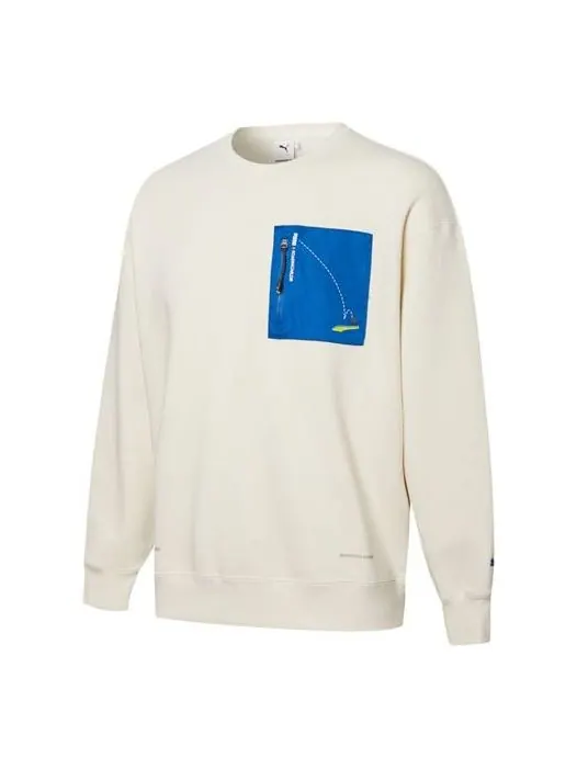 Свитер x roaringwild pocket crew neck sweatshirt 'white blue' Puma