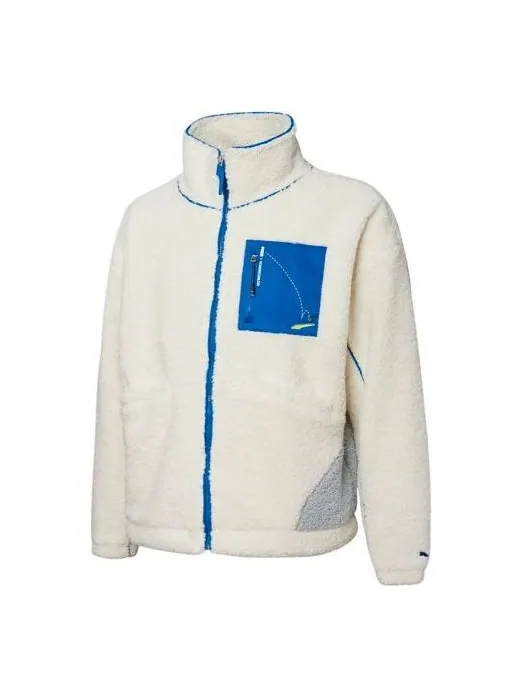 Куртка x roaringwild crossover sherpa jacket contrasting colors zipper pocket fleece stay warm logo white Puma, белый