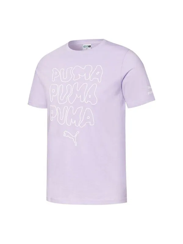 Футболка summer graphic t-shirt 'purple' Puma — изображение 1 из 4, фиолетовый